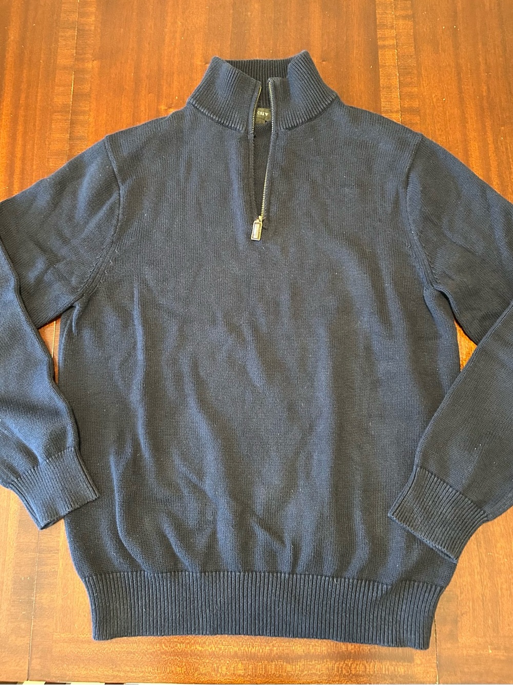 J. Crew Men's Navy Zip Mock-Neck Sweater